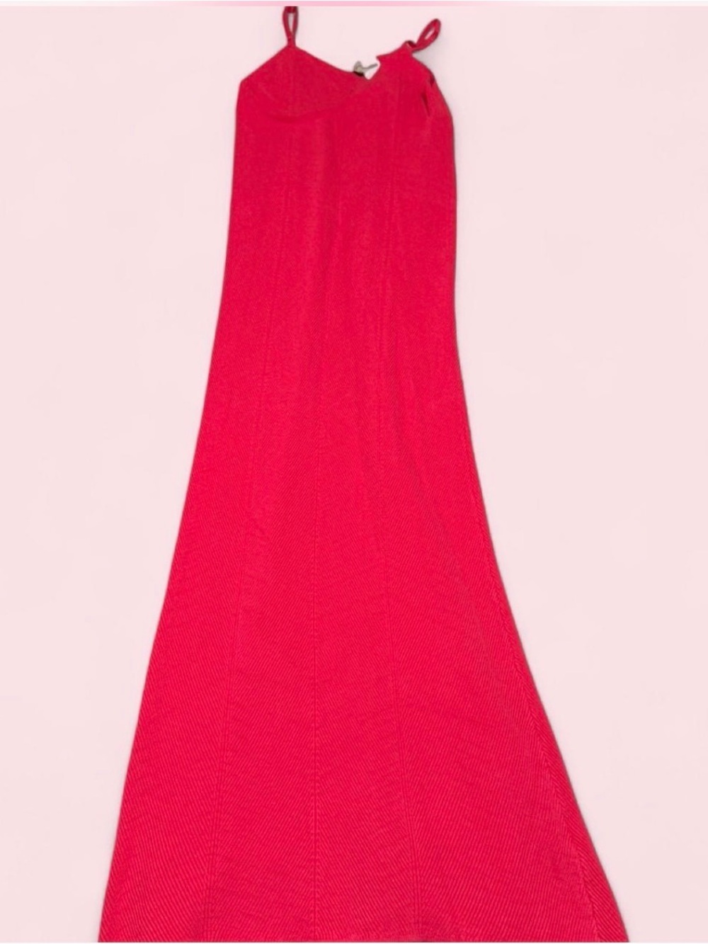 Women's Hot Pink Maxi Dress - Sleek A-Line Silhouette - Picture 2 of 5